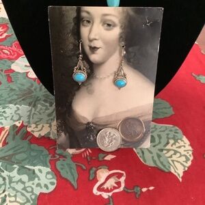 Samuel B Sleeping Beauty Turquoise & .925 Sterling Silver Earrings